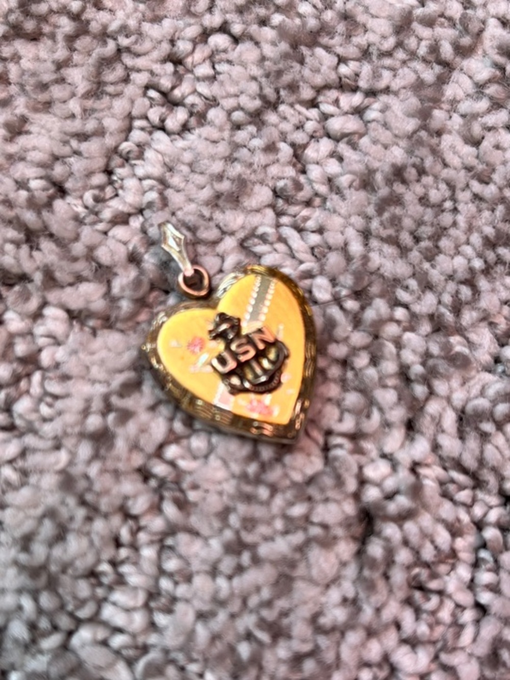 Vintage Sweetheart Heart Pendant US Navy WW II - Picture 3 of 6